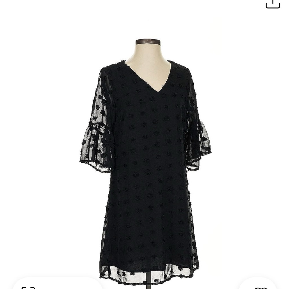 New: Black Dress V Neck, Short